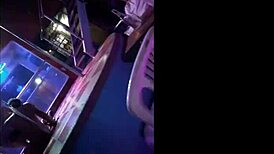 Night club in Ecuador sets the scene for a Venezuelan babe dancing sexy on the desk