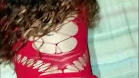 Beautiful Latina rides friend’s cock till she gets every drop, oops!