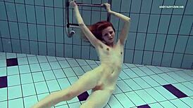 Tiny Nastya’s Tight Ass Stuns by the Pool