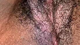 Hairy pussy close-up in amateur video