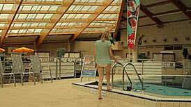 Tiny Nastya’s Tight Ass Stuns by the Pool