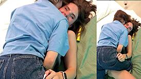 I got a birfday surprise with hot kisses, pussy masturbation, blowjob, and internal cumshot.