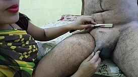 Heard the maid cleaning her boss's privates with Hindi audio, quite a scene!