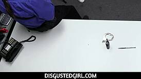 disgustedgirl - petite latina teen shoplifter feels trapped with officer