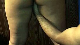 Admiring, caressing, sucking, and slapping that beautiful Latina wife's ass before anal