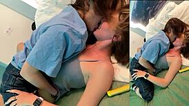 I got a birfday surprise with hot kisses, pussy masturbation, blowjob, and internal cumshot.