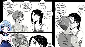 girls enjoy a fun night out together in anime style.