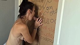 Gloryhole Slut Sucks And Jerks My Dick Deep