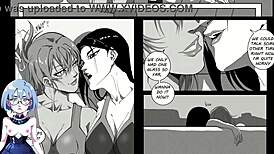 girls enjoy a fun night out together in anime style.