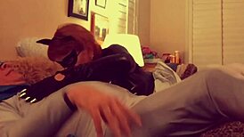 catgranny in cosplay just blows batman like a pro