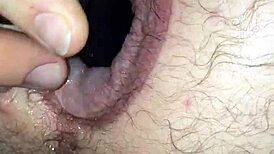 Fucking puffy horny pussy with toy intensely