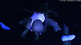 Carrie B's Intense Blacklight Fuck Fest with Face Fucking and Gagging