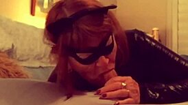 catgranny in cosplay just blows batman like a pro