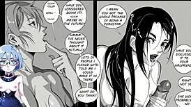 girls enjoy a fun night out together in anime style.