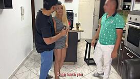 I lent my girlfriend for dancing, but her big ass got me hard rubbing against me! 🍑