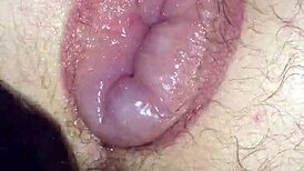 Fucking puffy horny pussy with toy intensely