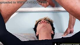 Femboy in heels gets a hard pounding he won't forget