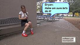 Taylor Sands получает глубокий залп спермы, пока ее пизда принимает жесткий удар.