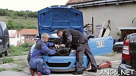 lucky guy licks and hammers hot chicks bald cum-hole 😏