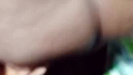 Tall 65-year-old ebony granny bent over for big black cock in horny trenches fucking.