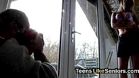 Damn, nerdy teen pounded by horny grandpa!