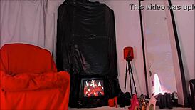 Naughty curvy maid cleans room and poses