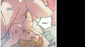 Anime girl bends over for blowjob