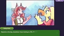 two chicks playing furry strip poker 😈