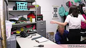 Cute burglar aria valencia offers tight teen pussy after getting caught.