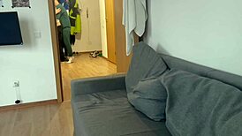 stepbrother got a deep blowjob from me, then i licked his cum off with hunger.