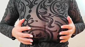 Wearing Sweatshirt Revealing Large Breasts And Nipples For Outdoor Orgasm