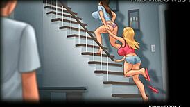 Summertime Saga got me hooked! Pervert neighbour spies on cheerleaders with perky boobs 😍