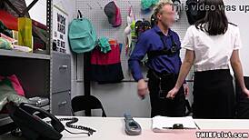 Cute burglar aria valencia offers tight teen pussy after getting caught.