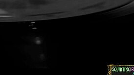 gushing beauty squirts while milf finger fucks her tight hole