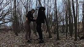 Blonde wife sucks cock in public park