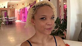 beautiful lesbian girls, brunette and ebony, lick each other's juicy pussies passionately