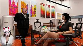 Anna arată afecțiune excitantă la interviul de job cu țâțe mari