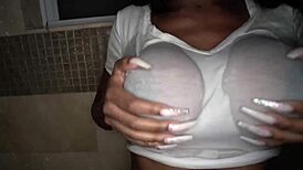 Busty Babe Tori Mantana Gives Blowjob In Shower!