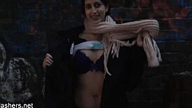 Zarinas indian teen 18+ flashing pussy outdoors. Dare you to finger that upskirt babe?