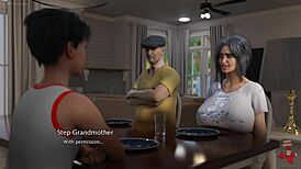 in this hentai game, i'm fingering my step granny to orgasm