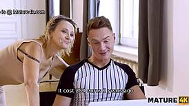 wow, this perverted repairman drills an old hairy woman so deep! unbelievable!