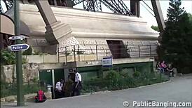 risky public sex under eiffel tower