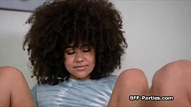 Spin the bottle, then fuck our tight pussies in this foursome