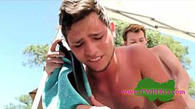 Twinks fuck outdoors