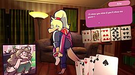 two chicks playing furry strip poker 😈