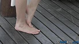 Hey, check out this beauty's sexy footjob