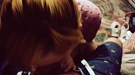 Blonde Latina Gives Blowjob In Lingerie