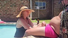 Old fat guy gets his cock sucked by hotel girl in public 😏