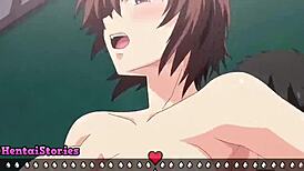 mika tries her first blowjob and gets a facial in hentai game