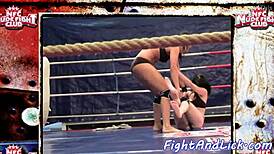 European Babes Wrestle and Finger in Ring